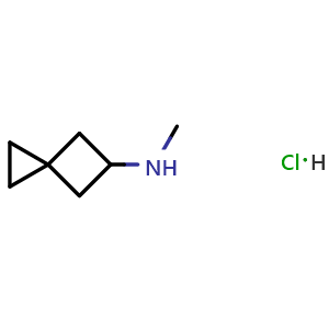 Chemical structure of N-Methylspiro[2.3]hexan-5-amine hydrochloride , CAS 1965309-14-1, AChemBlock AD261576
