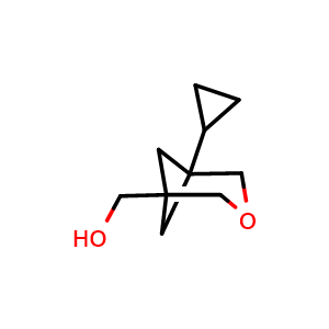 Chemical structure of (5-Cyclopropyl-3-oxabicyclo[3.1.1]heptan-1-yl)methanol , CAS 3028155-64-5, AChemBlock AD261586