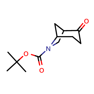 Chemical structure of 6-Boc-6-azabicyclo[3.2.1]octan-2-one , CAS 2137543-26-9, AChemBlock AD261589