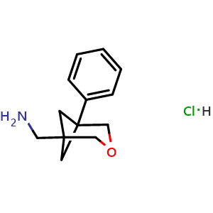 Chemical structure of (5-Phenyl-3-oxabicyclo[3.1.1]heptan-1-yl)methanamine hydrochloride , CAS 2919962-02-8, AChemBlock AD261595