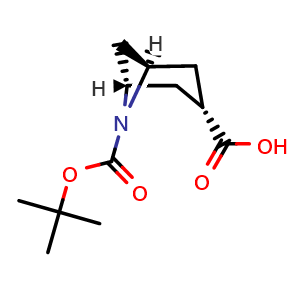 Chemical structure of (1R,3S,5S)-rel-6-Boc-6-azabicyclo[3.1.1]heptane-3-carboxylic acid , CAS 2763740-78-7, AChemBlock AD261603