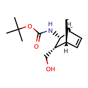Chemical structure of [(1R,2S,3R,4S)-3-(Boc-amino)bicyclo[2.2.1]hept-5-en-2-yl]methanol , CAS 1932458-61-1, AChemBlock AD261631