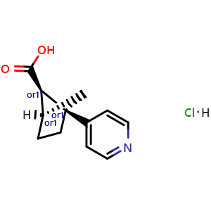 Chemical structure of (1R,4R,5R)-rel-1-(4-Pyridyl)bicyclo[2.1.1]hexane-5-carboxylic acid hydrochloride , CAS 2550795-18-9, AChemBlock AD261645