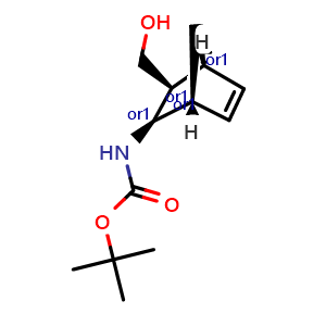Chemical structure of [(1S,2S,3R,4R)-rel-3-(Boc-amino)bicyclo[2.2.1]hept-5-en-2-yl]methanol , CAS 247159-38-2, AChemBlock AD261652