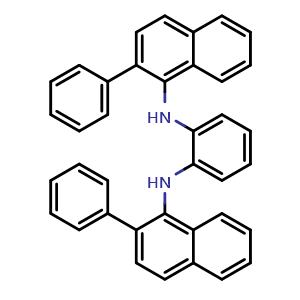Chemical structure of N1,N2-Bis(2-phenyl-1-naphthyl)benzene-1,2-diamine , CAS 3035177-77-3, AChemBlock AD261668