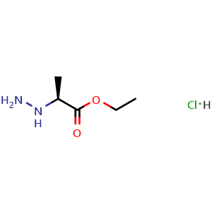 Chemical structure of Ethyl (S)-2-Hydrazinylpropanoate hydrochloride , CAS 54631-39-9, AChemBlock AD261671
