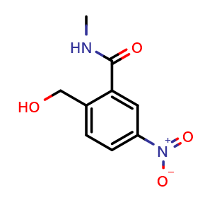Chemical structure of 2-(Hydroxymethyl)-N-methyl-5-nitrobenzamide , CAS 2255365-38-7, AChemBlock AD261672