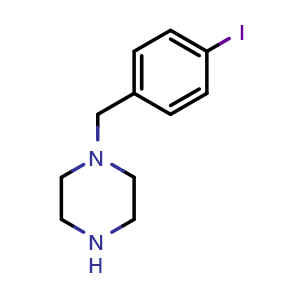 Chemical structure of 1-(4-Iodobenzyl)piperazine , CAS 523981-01-3, AChemBlock AD261673