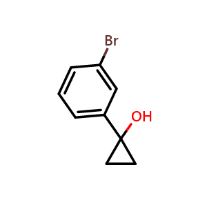 Chemical structure of 1-(3-Bromophenyl)cyclopropanol , CAS 1250956-44-5, AChemBlock AD261680