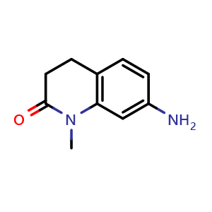 Chemical structure of 7-Amino-1-methyl-3,4-dihydroquinolin-2(1H)-one , CAS 813424-19-0, AChemBlock AD261684
