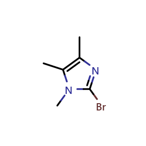 Chemical structure of 2-Bromo-1,4,5-trimethyl-1H-imidazole , CAS 1218910-27-0, AChemBlock AD261689