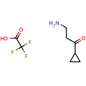 Chemical structure of 3-Amino-1-cyclopropyl-1-propanone trifluoroacetate , CAS 3017232-87-7, AChemBlock AD261694
