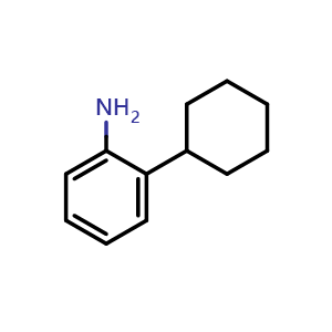 Chemical structure of 2-Cyclohexylaniline , CAS 4806-81-9, AChemBlock AD261698