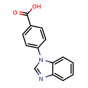 Chemical structure of 4-(1-Benzimidazolyl)benzoic acid , CAS 220495-52-3, AChemBlock AD261705