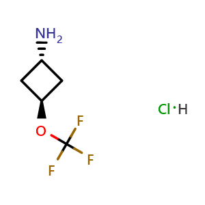 Chemical structure of trans-3-(Trifluoromethoxy)cyclobutanamine hydrochloride , CAS 2816820-11-6, AChemBlock AD261707