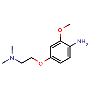 Chemical structure of 4-[2-(Dimethylamino)ethoxy]-2-methoxyaniline , CAS 927672-74-0, AChemBlock AD261711