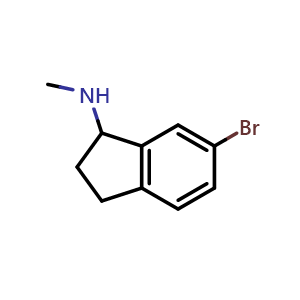 Chemical structure of 6-Bromo-N-methyl-1-indanamine , CAS 371251-07-9, AChemBlock AD261725