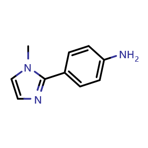 Chemical structure of 4-(1-Methyl-2-imidazolyl)aniline , CAS 245547-15-3, AChemBlock AD261730