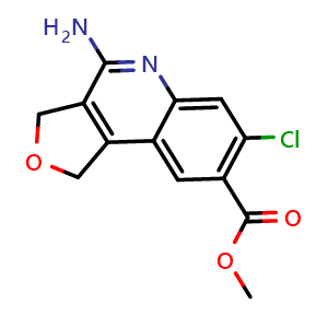 Chemical structure of Methyl 4-amino-7-chloro-1,3-dihydrofuro[3,4-c]quinoline-8-carboxylate , CAS 3024364-94-8, AChemBlock AD261748
