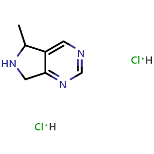 Chemical structure of 5-Methyl-6,7-dihydro-5H-pyrrolo[3,4-d]pyrimidine dihydrochloride , CAS 871726-41-9, AChemBlock AD261762
