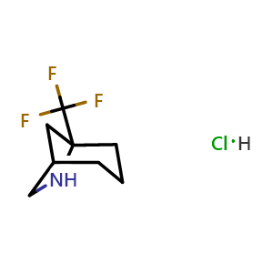 Chemical structure of 5-(Trifluoromethyl)-6-azabicyclo[3.2.1]octane hydrochloride , CAS 2995281-06-4, AChemBlock AD261782