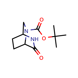 Chemical structure of 5-Boc-2,5-diazabicyclo[2.2.2]octan-3-one , CAS 2168053-79-8, AChemBlock AD261796