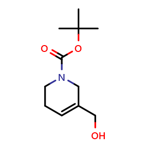 Chemical structure of (1-Boc-1,2,5,6-tetrahydropyridin-3-yl)methanol , CAS 126114-07-6, AChemBlock AD261797