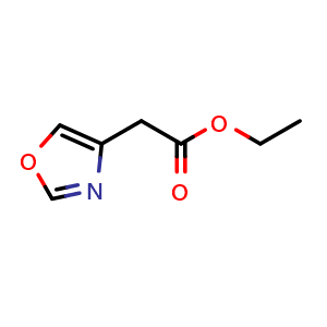 Chemical structure of Ethyl 2-(4-oxazolyl)acetate , CAS 2413374-35-1, AChemBlock AD261819
