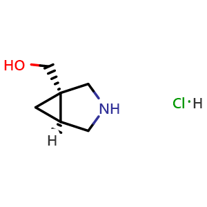 Chemical structure of (1S,5S)-3-Azabicyclo[3.1.0]hexan-1-ylmethanol hydrochloride , CAS 2624109-28-8, AChemBlock AD261824