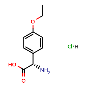 Chemical structure of (S)-2-Amino-2-(4-ethoxyphenyl)acetic acid hydrochloride , CAS 2708343-93-3, AChemBlock AD261826