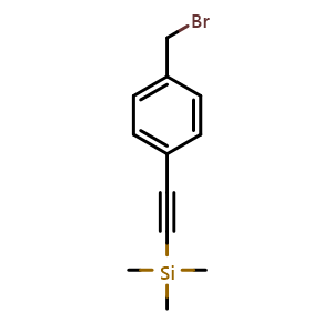 Chemical structure of [[4-(Bromomethyl)phenyl]ethynyl]trimethylsilane , CAS 686275-89-8, AChemBlock AD261842