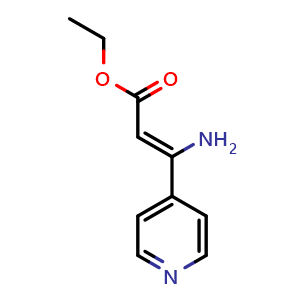 Chemical structure of Ethyl (Z)-3-amino-3-(4-pyridyl)acrylate , CAS 1356404-42-6, AChemBlock AD261854