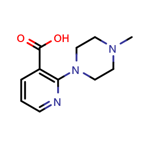 Chemical structure of 2-(4-Methyl-1-piperazinyl)nicotinic acid , CAS 38029-97-9, AChemBlock AD261856