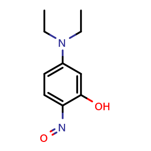 Chemical structure of 5-(Diethylamino)-2-nitrosophenol , CAS 6358-20-9, AChemBlock AD261857