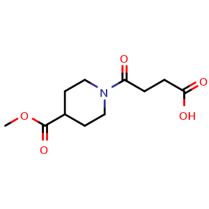 Chemical structure of 4-[4-(Methoxycarbonyl)-1-piperidyl]-4-oxobutanoic acid , CAS 303994-57-2, AChemBlock AD261858