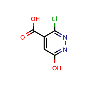 Chemical structure of 3-Chloro-6-hydroxypyridazine-4-carboxylic acid , CAS 61404-48-6, AChemBlock AD261860