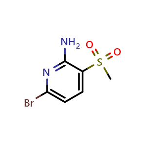 Chemical structure of 6-Bromo-3-(methylsulfonyl)pyridin-2-amine , AChemBlock AD261870