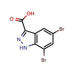 Chemical structure of 5,7-Dibromo-1H-indazole-3-carboxylic acid , AChemBlock AD261871