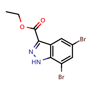 Chemical structure of Ethyl 5,7-dibromo-1H-indazole-3-carboxylate , AChemBlock AD261872