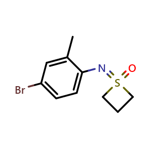 Chemical structure of 1-[(4-Bromo-2-methylphenyl)imino]-1lambda6-thietane 1-oxide , AChemBlock AD261880