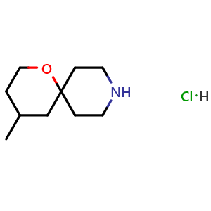 Chemical structure of 4-Methyl-1-oxa-9-azaspiro[5.5]undecane hydrochloride , AChemBlock AD261882
