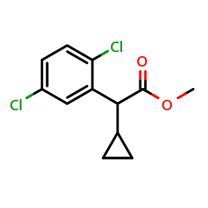 Chemical structure of Methyl 2-cyclopropyl-2-(2,5-dichlorophenyl)acetate , AChemBlock AD261893