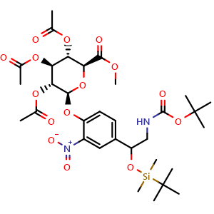 2-[4-[2-(Boc-amino)-1-[(tert-Butyldimethylsilyl)oxy]ethyl]-2-nitrophenoxy]-6-(methoxycarbonyl)tetrahydro-2H-pyran-3,4,5-triyl (2S,3R,4S,5S,6S)-triacetate