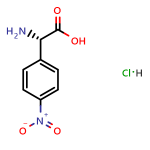 Chemical structure of (S)-2-Amino-2-(4-nitrophenyl)acetic acid hydrochloride , AChemBlock AD261904