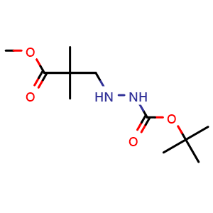 Chemical structure of Methyl 3-(2-Boc-hydrazinyl)-2,2-dimethylpropanoate , AChemBlock AD261905