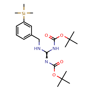 Chemical structure of 1,2-Di-Boc-3-[3-(trimethylsilyl)benzyl]guanidine , AChemBlock AD261909