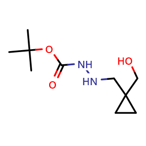Chemical structure of 1-[(2-Boc-hydrazinyl)methyl]cyclopropylmethanol , AChemBlock AD261912