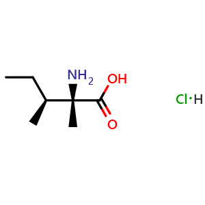 Chemical structure of (2S,3S)-2-Amino-2,3-dimethylpentanoic acid hydrochloride , AChemBlock AD261919