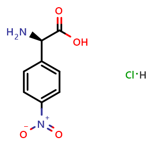 Chemical structure of (R)-2-Amino-2-(4-nitrophenyl)acetic acid hydrochloride , AChemBlock AD261920