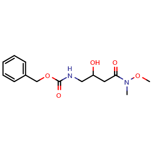 Chemical structure of 4-(Cbz-amino)-3-hydroxy-N-methoxy-N-methylbutanamide , AChemBlock AD261923